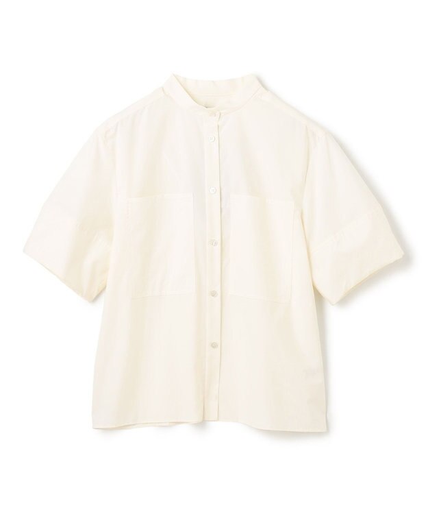 JOSEPH 【洗える】コットンシルク　フルオープンブラウス Ivory