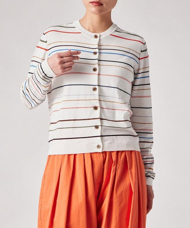 Paul Smith マルチカラーライン カーディガン オフホワイト