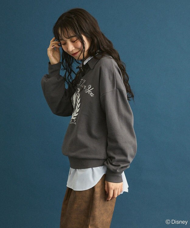 Green Parks １０１匹わんちゃん／ポロ衿裏毛スウェット Charcoal Gray