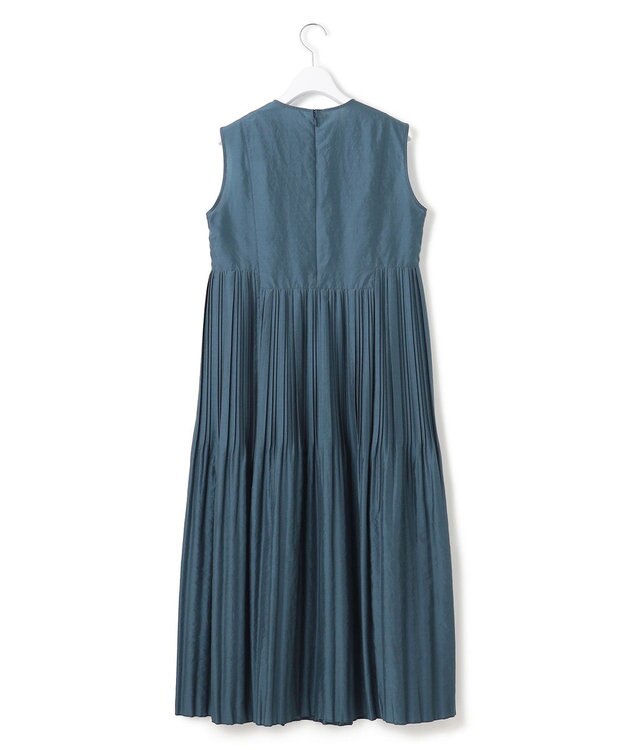 23区 【洗える】プリーツコンビ ワンピース ダークグリーン系