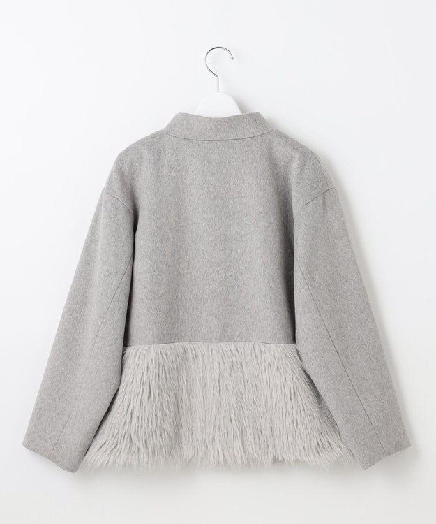 Feroux ウール混 ショートコート ライトグレー系