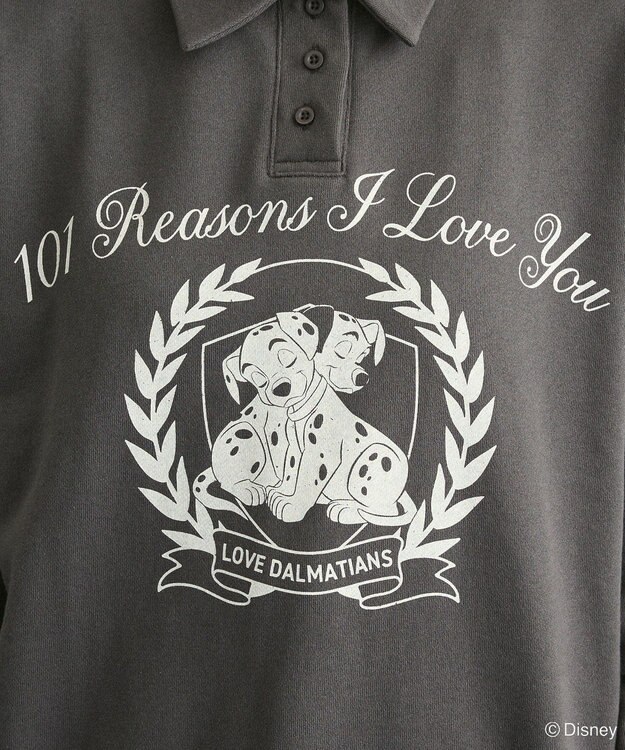 Green Parks １０１匹わんちゃん／ポロ衿裏毛スウェット Charcoal Gray