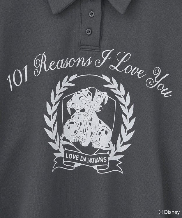 Green Parks １０１匹わんちゃん／ポロ衿裏毛スウェット Charcoal Gray