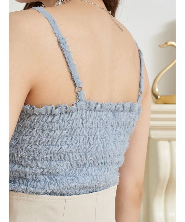 earth music&ecology ＳＥＴ２点カットジャカードカーディガン＋ビスチェ Sax