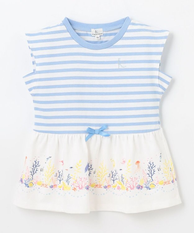 組曲 KIDS 【110-140㎝】ENOSUI Border Tシャツ サックスブルー系1