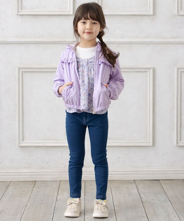 ANY KIDS カット デニム パンツ ネイビー