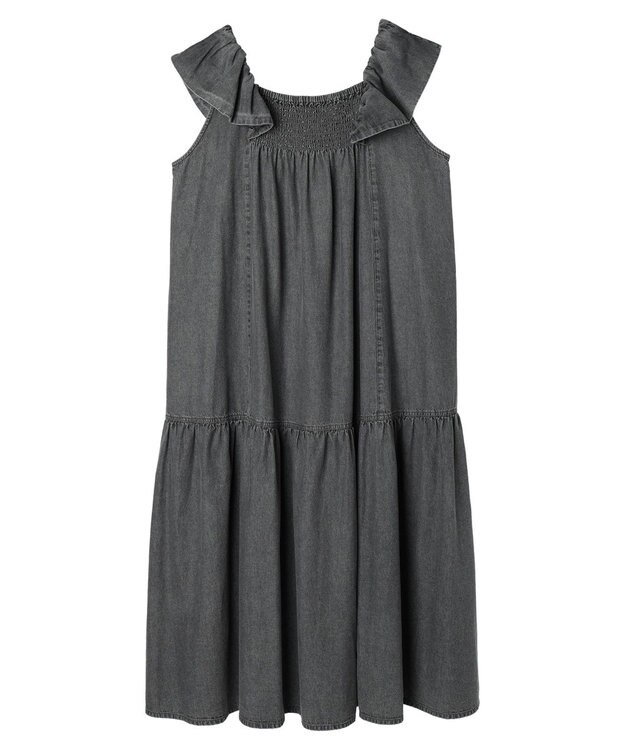 Green Parks ■ＥＳＣＡＲ　デニムピンタックワンピース Gray