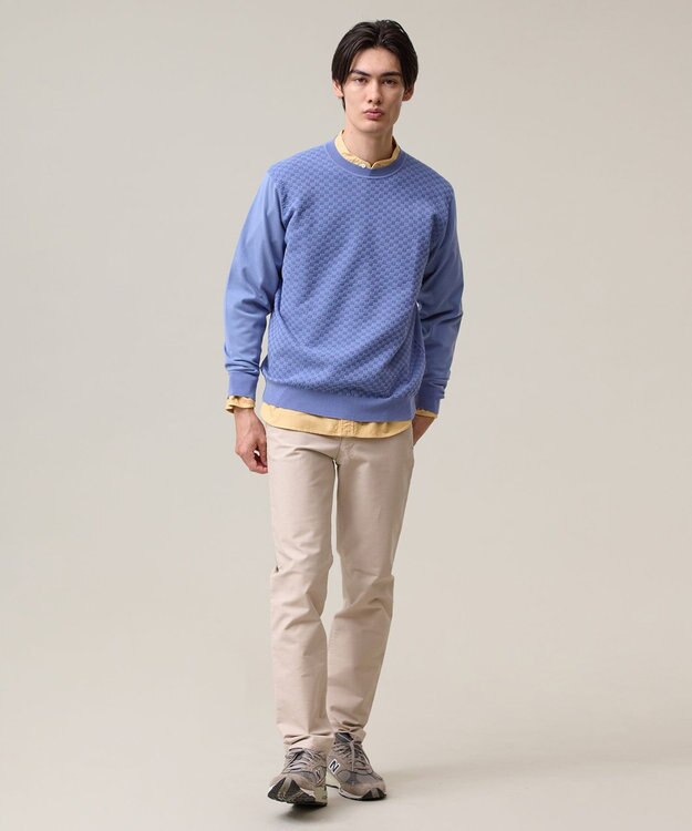 J.PRESS MEN 軽やかに着映える上質ベーシック【ストレッチ / イージーケア】【FLEX YARN】クルーネック ニット ブルー系