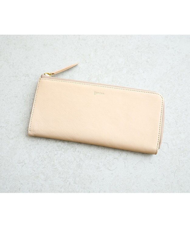 genten ピア  Lファスナー長財布 アイボリー