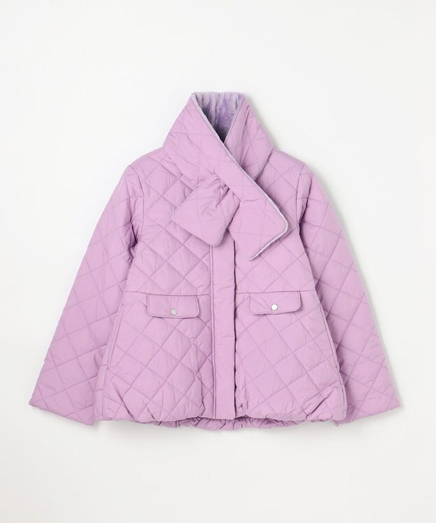 組曲 KIDS 【150-170㎝】マフラー付き中綿キルト アウター ラベンダー