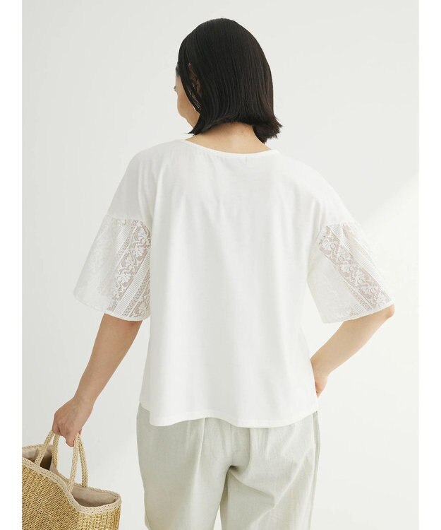 Green Parks ・ＳＵＧＡＲ　ＳＰＯＯＮ　レースフリルプルオーバー Off White