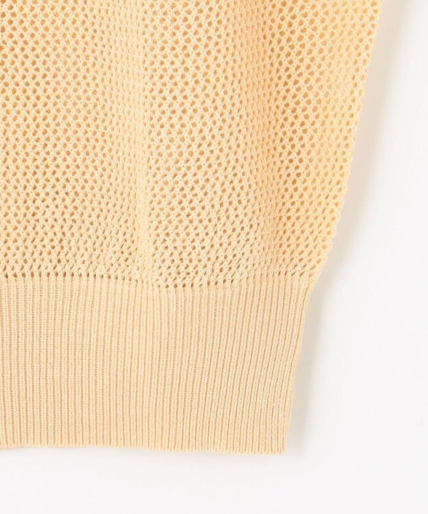 Feroux 【洗える】透かし編みニットトップス アイボリー系