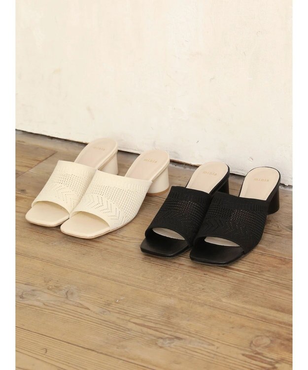 Green Parks ・ｍｉｎｉａ　ニットミュールサンダル Ivory