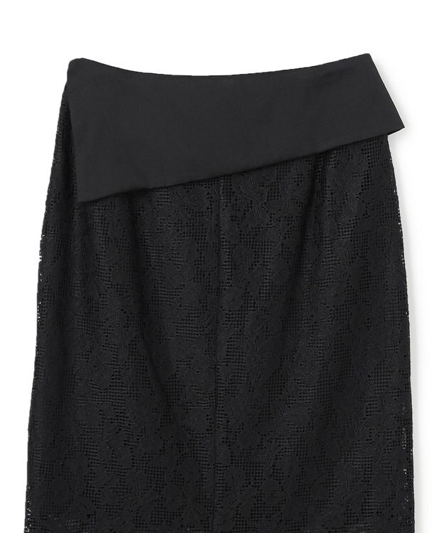 BEIGE， FLUORITE / 異素材コンビ レーススカート Black