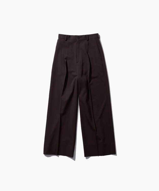 ATON WOOL GABARDINE | ワイドパンツ BROWN