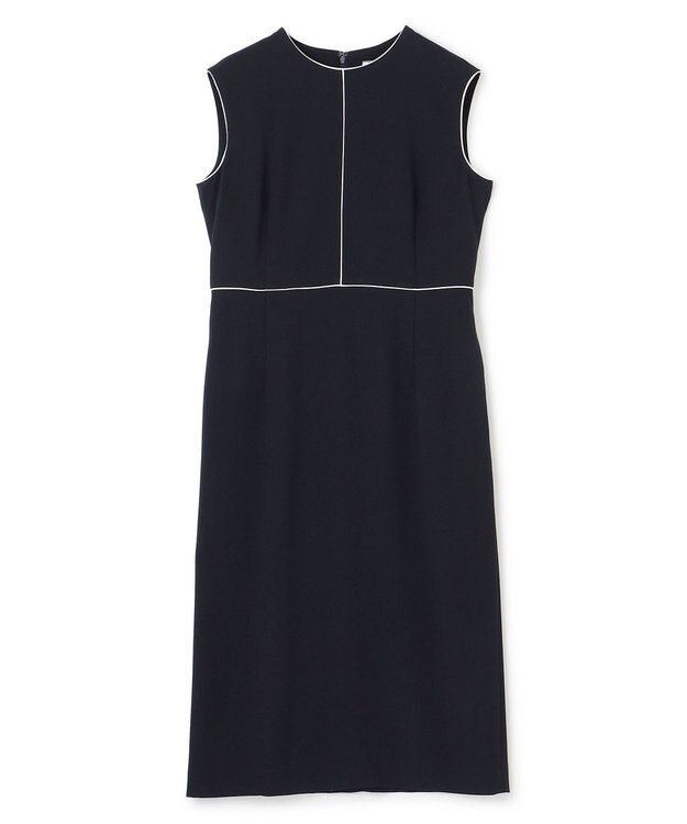 BEIGE， 【セットアップ対応】CINDY / クルーネックドレス Navy x White