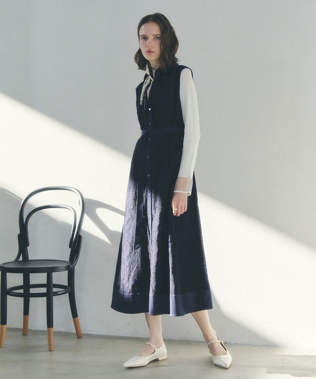 YECCA VECCA レース切替ジレワンピース Navy