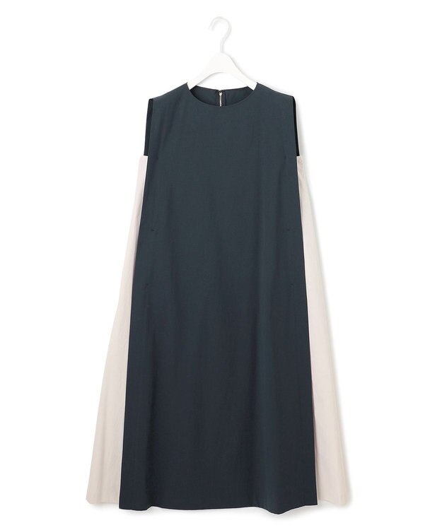 ICB 【接触冷感・UVカット・洗える】RENUソフトタイプライター バイカラーワンピース ネイビー×トープ系