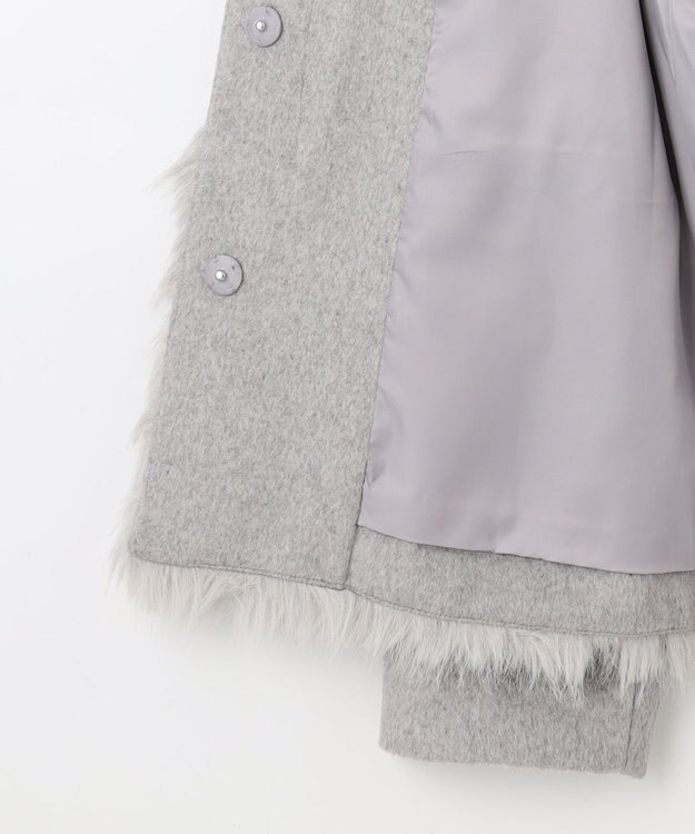 Feroux ウール混 ショートコート ライトグレー系