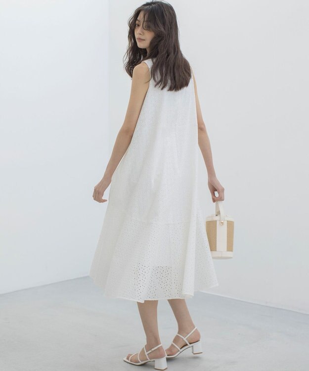 組曲 【WEB限定・新色追加】エンブロイダリーレースノースリーブ ワンピース アイボリー系