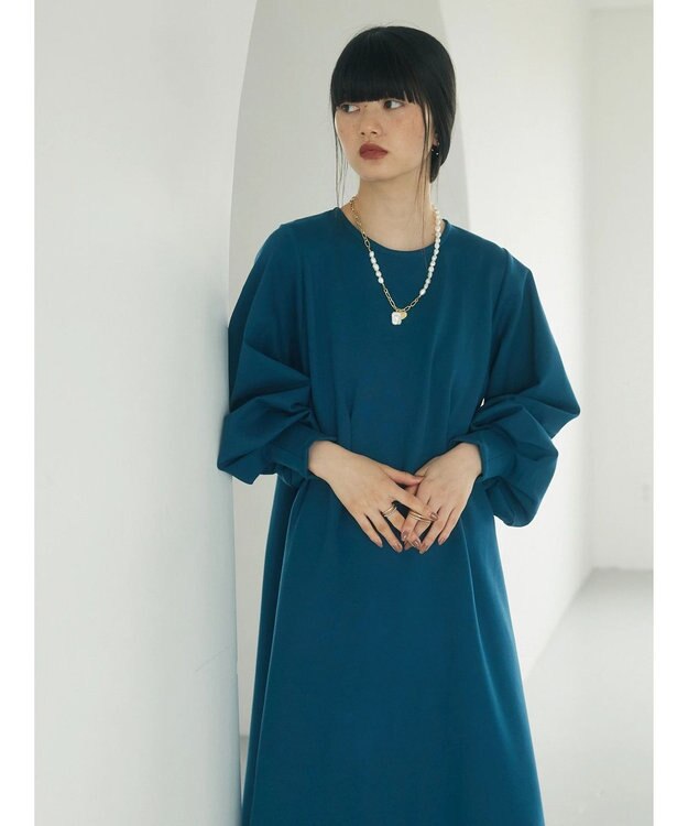 Green Parks armonia．ウエストタックポンチワンピース Blue Green