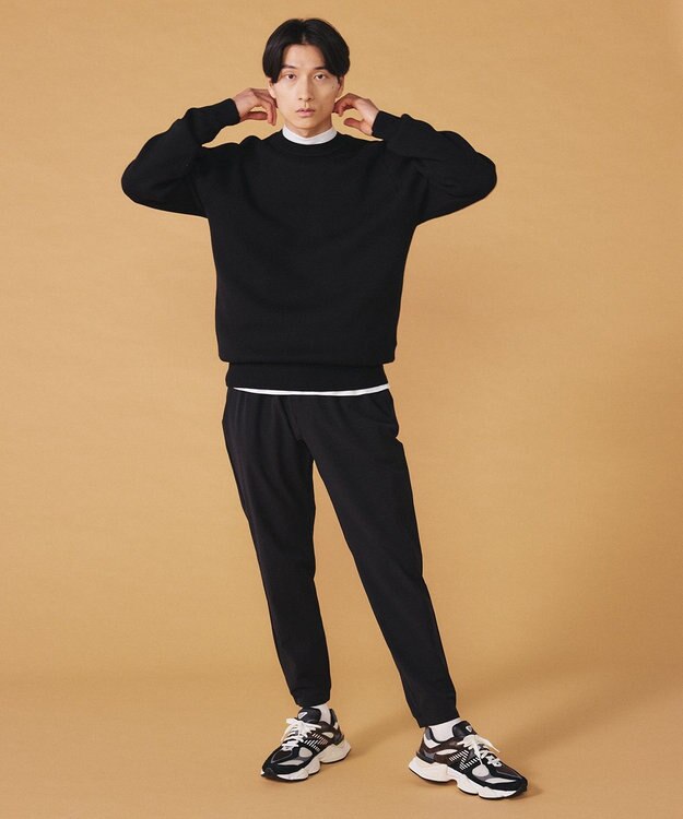 UNFILO MENS MOVE TEX クルーネック ニット ブラック系