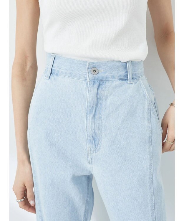 earth music&ecology センタースリットデニムパンツ Light Indigo