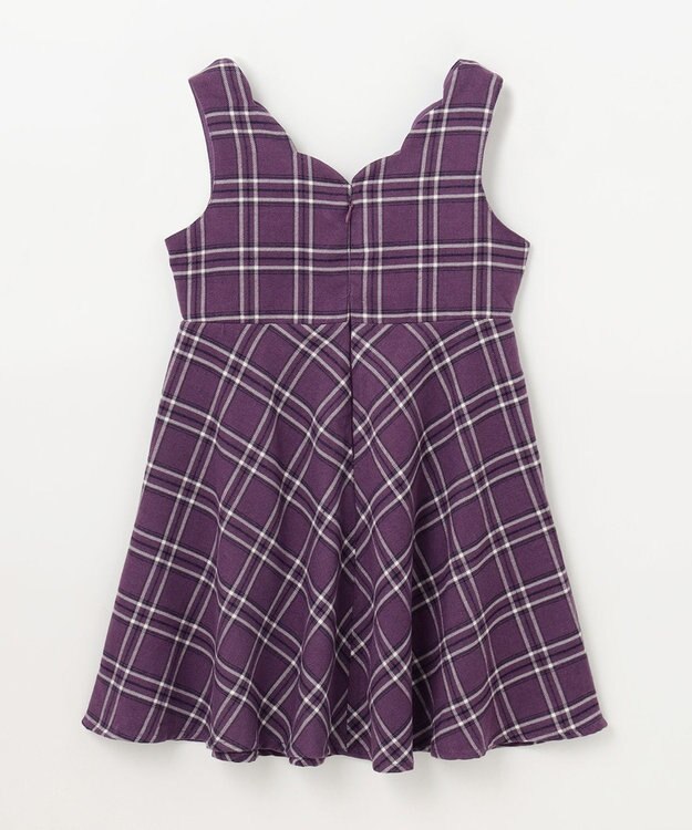 ANY KIDS チェック柄 ジャンパースカート モーブ系チェック