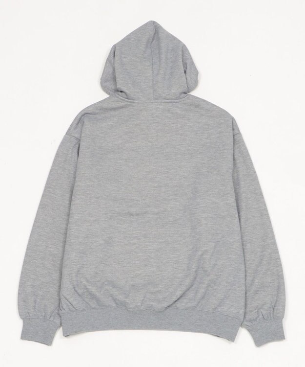 WEGO 【ユニセックス着用ITEM/裏起毛】カレッジロゴボアパーカー 杢グレー