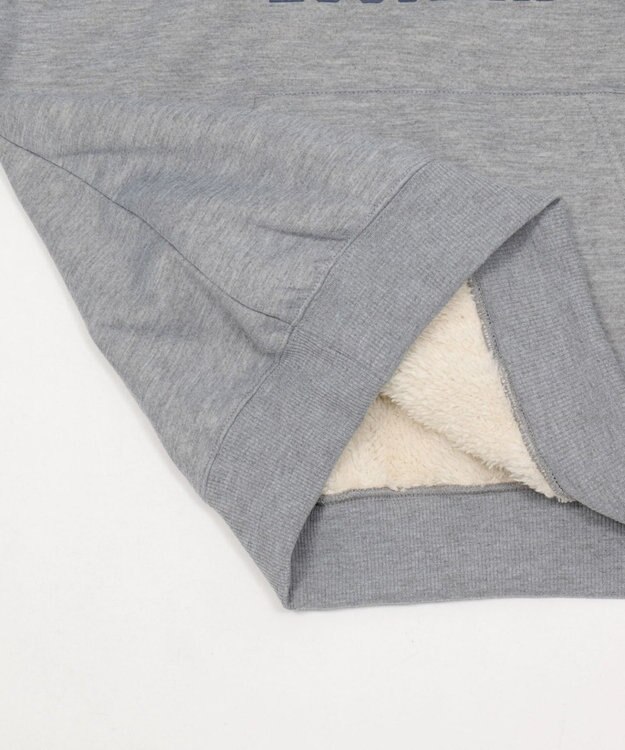 WEGO 【ユニセックス着用ITEM/裏起毛】カレッジロゴボアパーカー 杢グレー