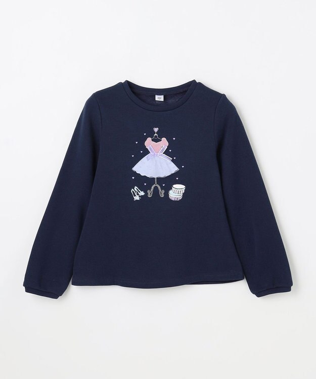 ANY KIDS ドレスモチーフ 裏シャギー トレーナー ネイビー