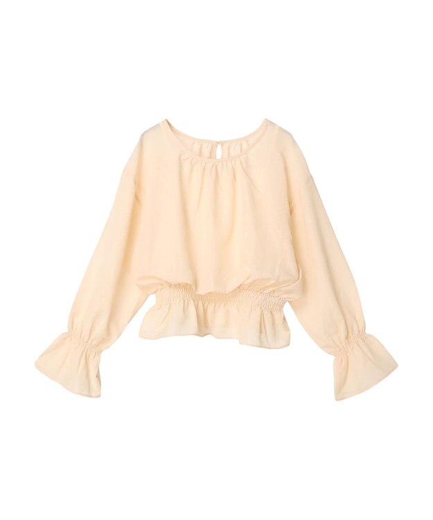 earth music&ecology シャーリングシアーブラウス Beige