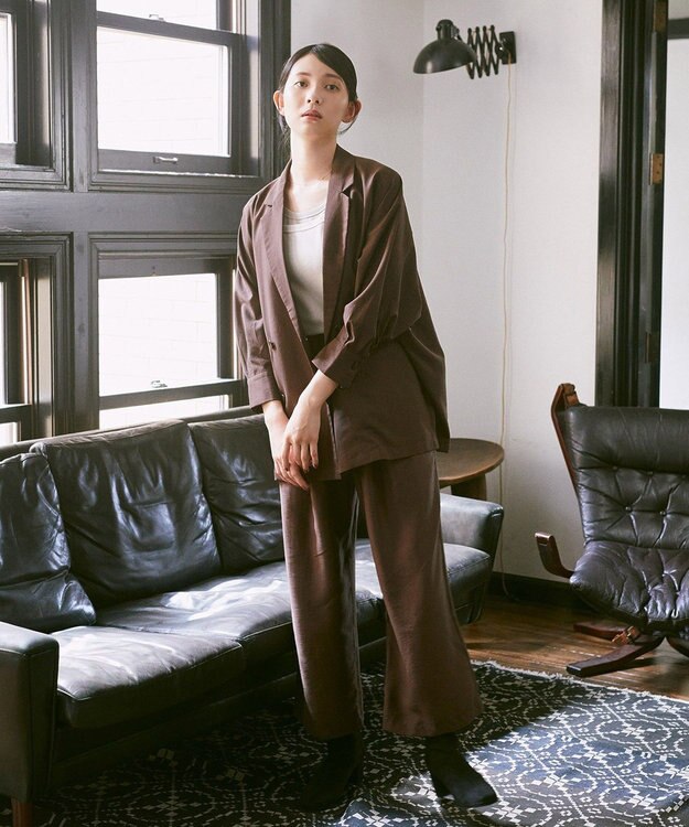 earth music&ecology シアードルマンジャケット Brown