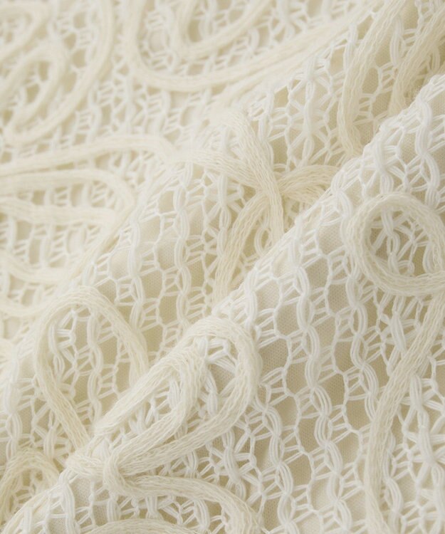 Green Parks コード刺繍　　レースイージーワイドパンツ Ivory