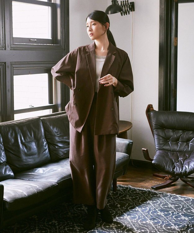 earth music&ecology シアードルマンジャケット Brown