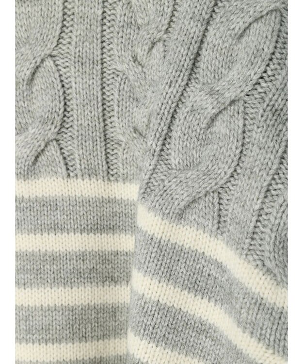 CRAFT STANDARD BOUTIQUE ケーブル×ボーダードッキングプルオーバー Border Gray