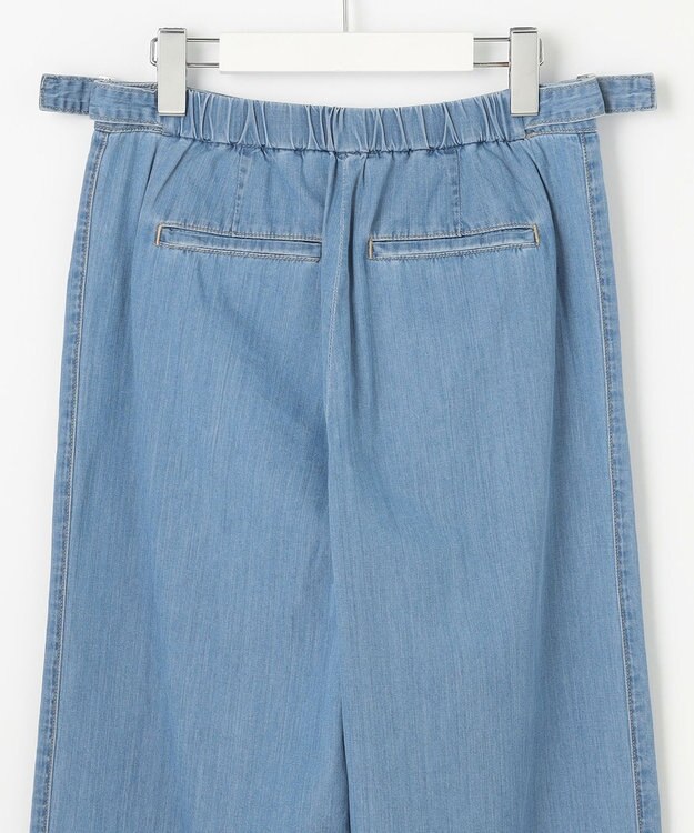 J.PRESS LADIES 【洗える】5ozバージラコンパクト デニム セミワイドパンツ ユーズド系