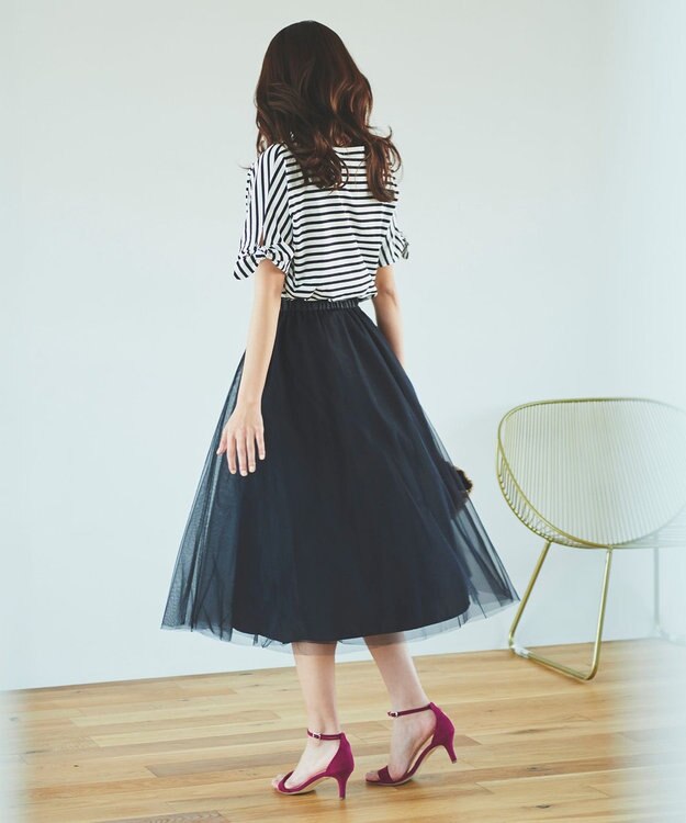 Feroux 【UVケア】リボンスリーブドルマン Tシャツ ホワイト系1