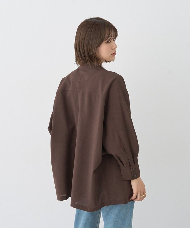 earth music&ecology シアードルマンジャケット Brown