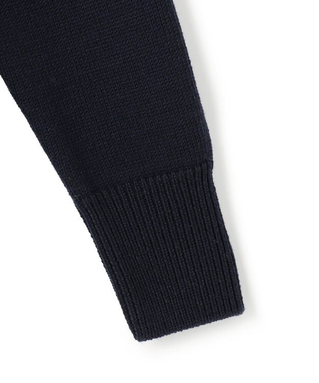 23区 【洗える】ウールコード モックネック 切り替え編み ニット ダークネイビー系