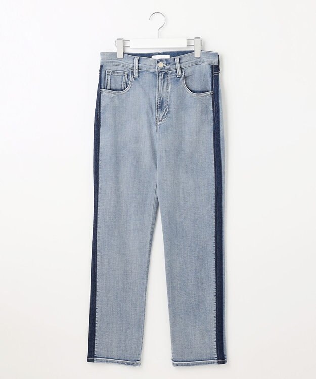 自由区 【XSサイズ～/洗える】USUKARU DENIM ヴィンテージストレート デニムパンツ ライトインディゴバイカラー