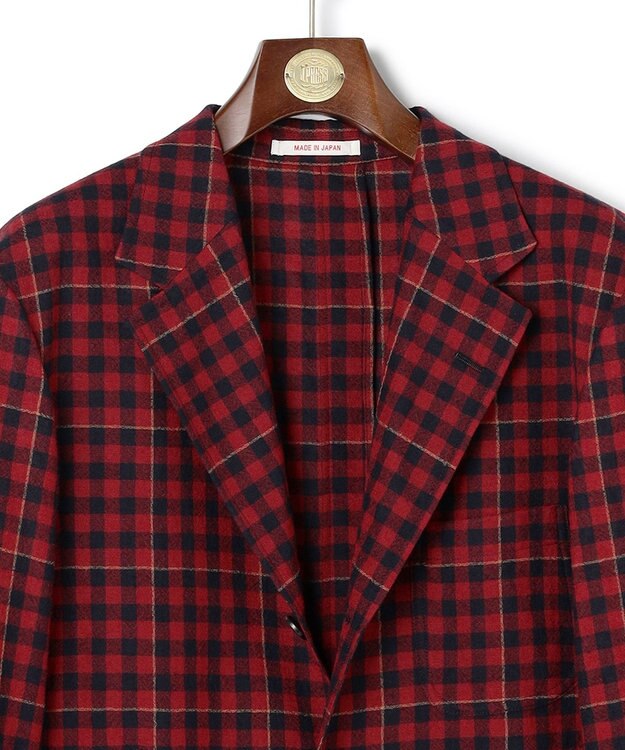 J.PRESS MEN 【J.PRESS ORIGINALS】Wool Nylon Refine Tartan Check 3B Sack Jacket / Japan Made レッド系4