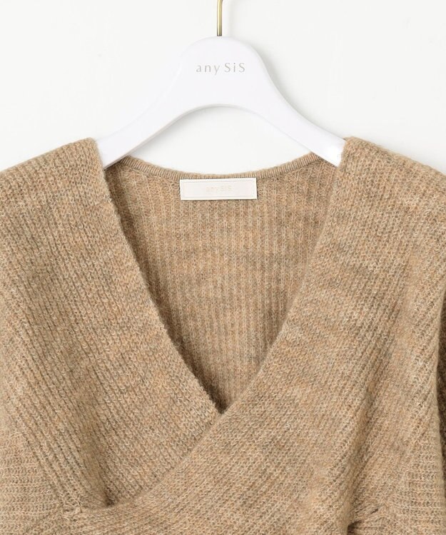 ANY SIS 【洗える】クロスレイヤードニット ワンピース ベージュ