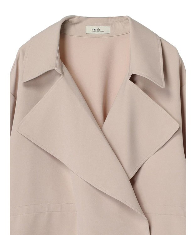 earth music&ecology ニュアンスビッグカラーコート Beige