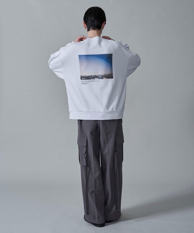 WEGO 【２点セット】アクセ付きフォトグラフィックプルオーバー ホワイト