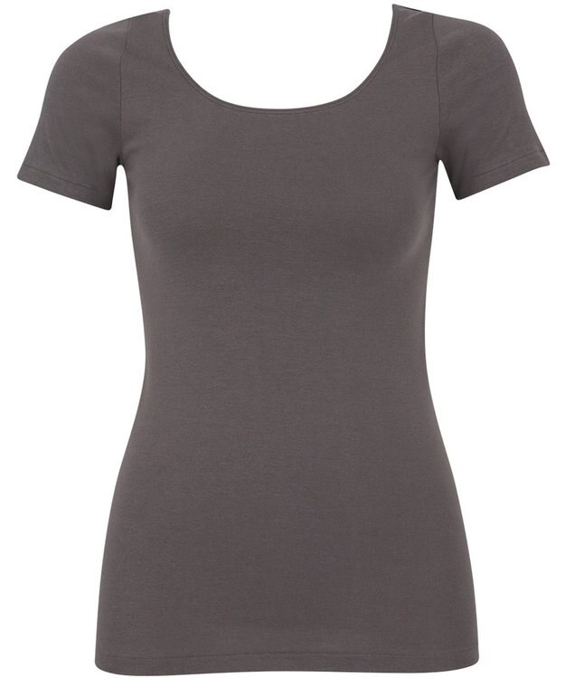 Wing あったかインナー オーガニックコットン混 やわらかくやさしい肌ざわり 【綿の贅沢オーガニック】 綿混 保温性 3分袖 半袖 秋 冬 EL4331 ウイング／ワコール グレー