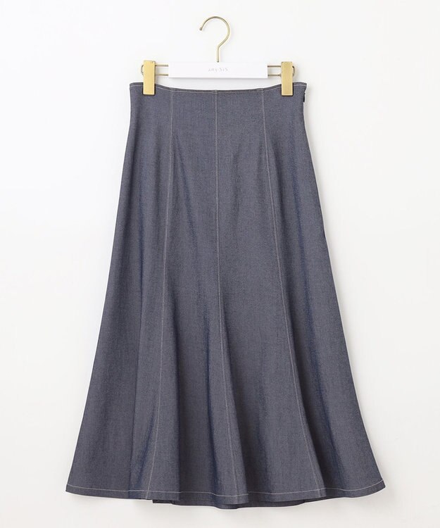 ANY SIS S 【低身長企画】レースアップナローフレア スカート シャンブレー