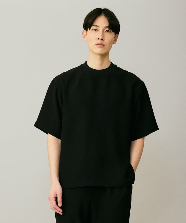 UNFILO MENS ダブルクロス クルーTEE ブラック