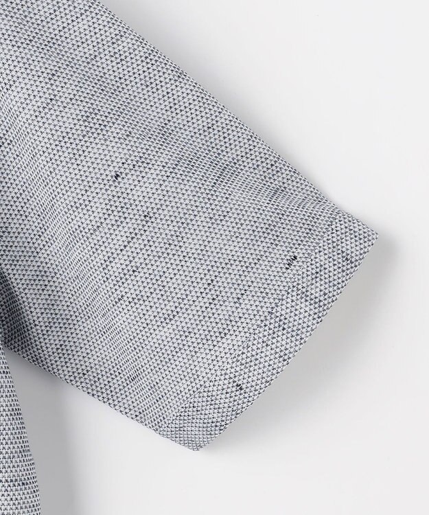 JOSEPH ABBOUD  【フランス産リネン×日本の技術・清涼感】ノルマンディリネントップジャージ ジップ ポロシャツ ブルー系