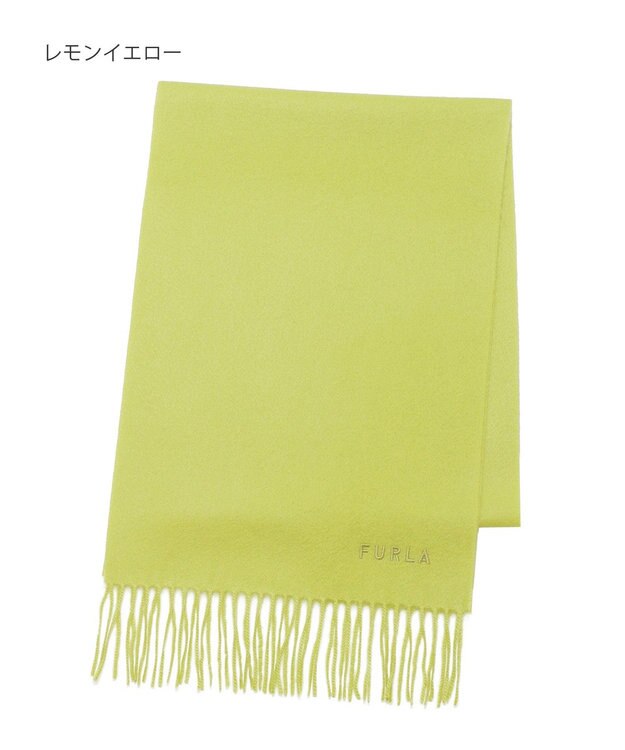 MOONBAT 【洗えるカシミヤ】FURLA カシミヤ100%無地マフラー／幅30cm レモンイエロー